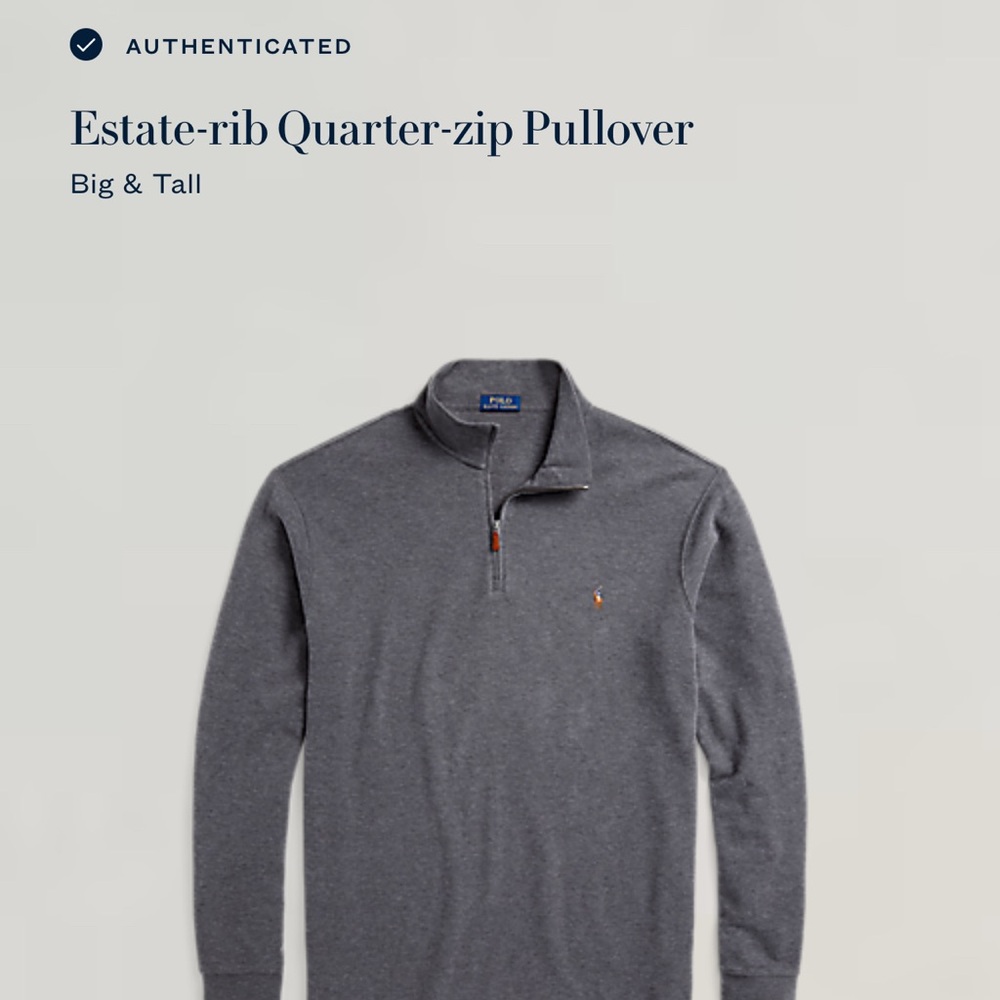Ralph Lauren Polo Gray Estate Rib Pullover